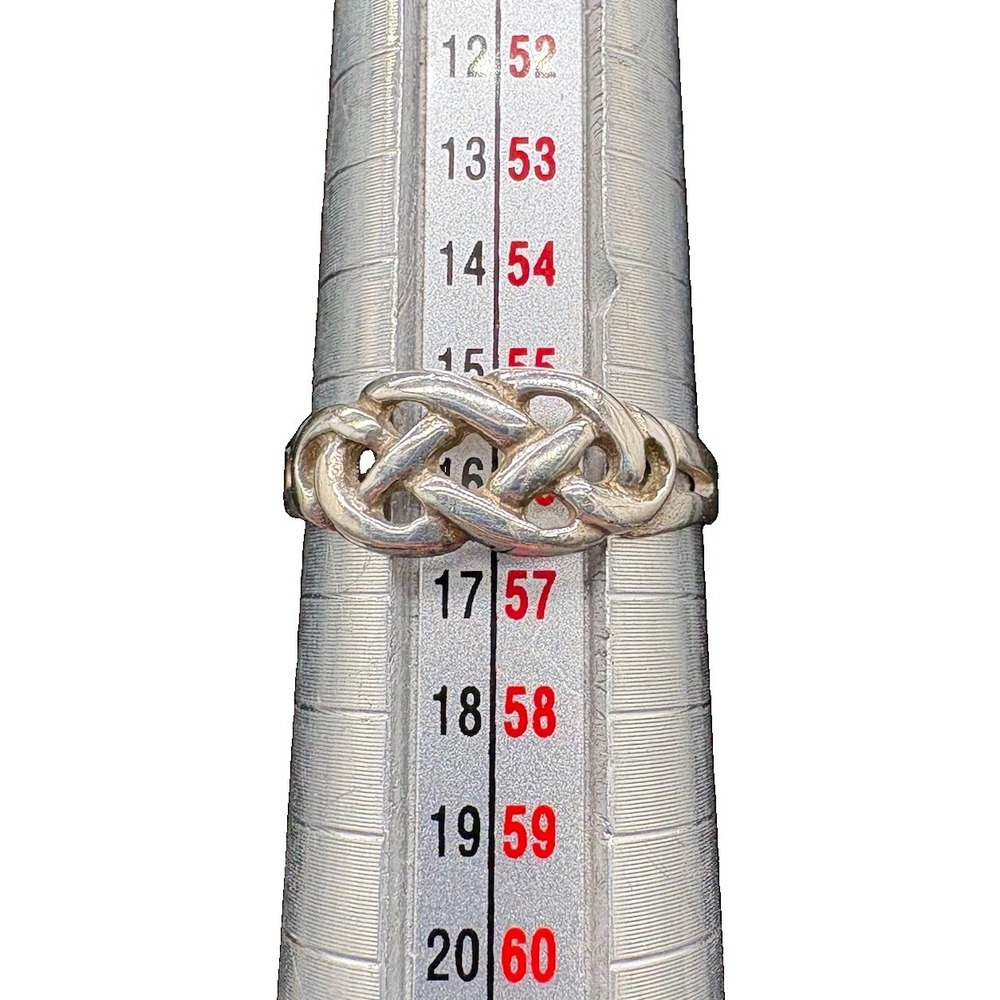 925 Sterling Silver Knot Work Band Ring Size 7.5 1.97g Tested